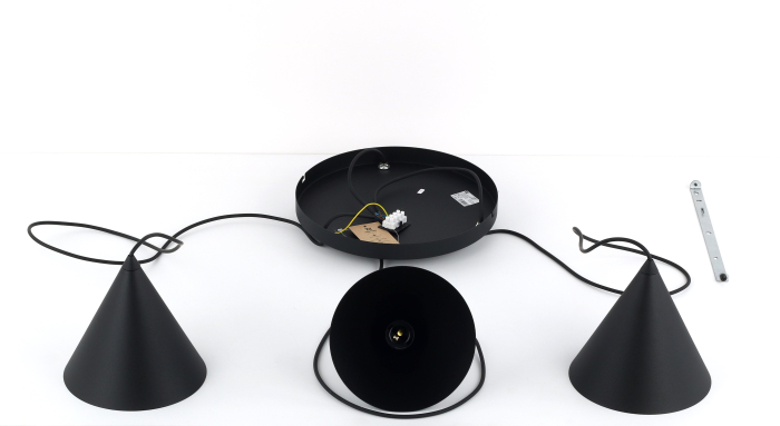 Lampa suspendata CONO E27 3 x max 15W LED Negru 42 cm [8]