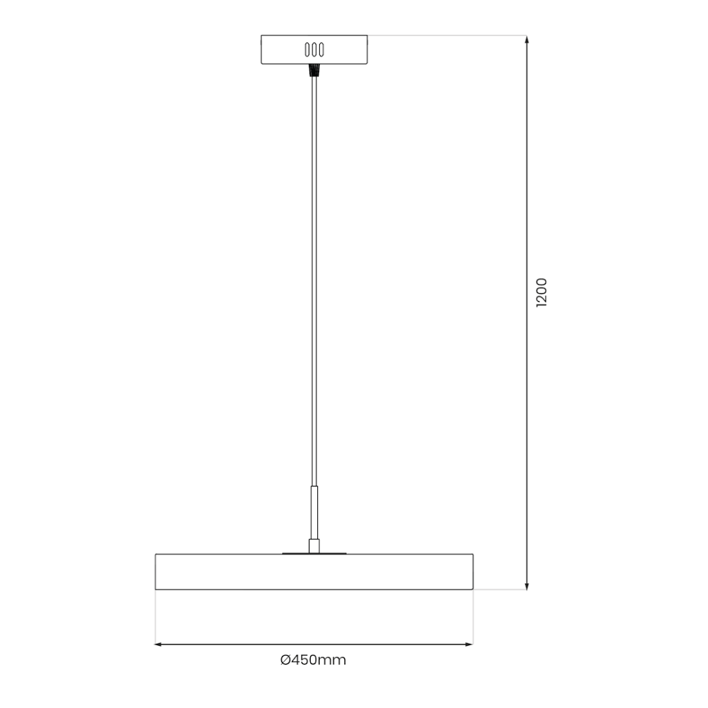 Lampă suspendată Disc LED 38W lumină neutră 45 cm negru auriu [5]