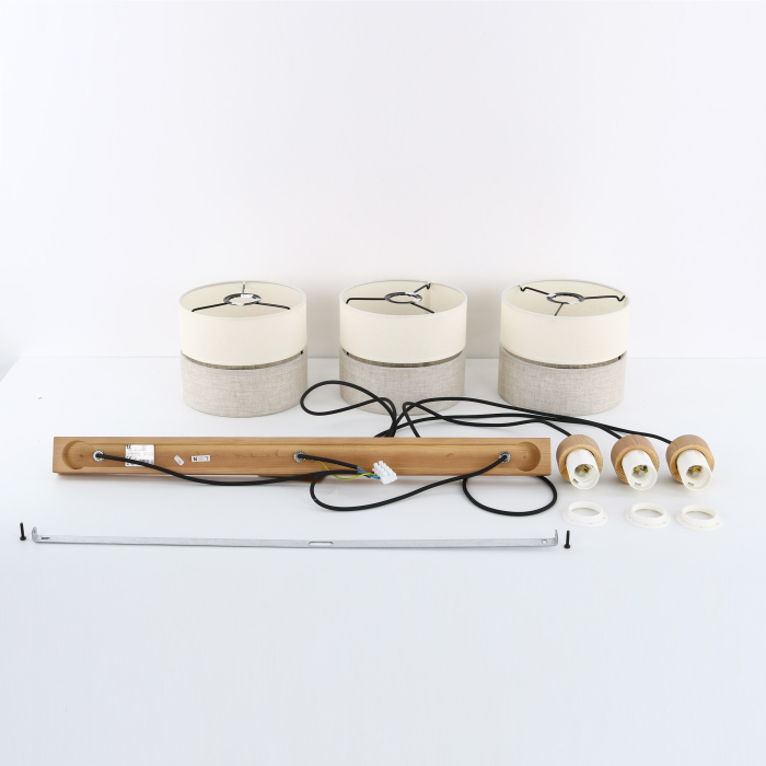 Lampa suspendata ECO E27 3 x max 15W LED Pin, Negru 77 cm [10]