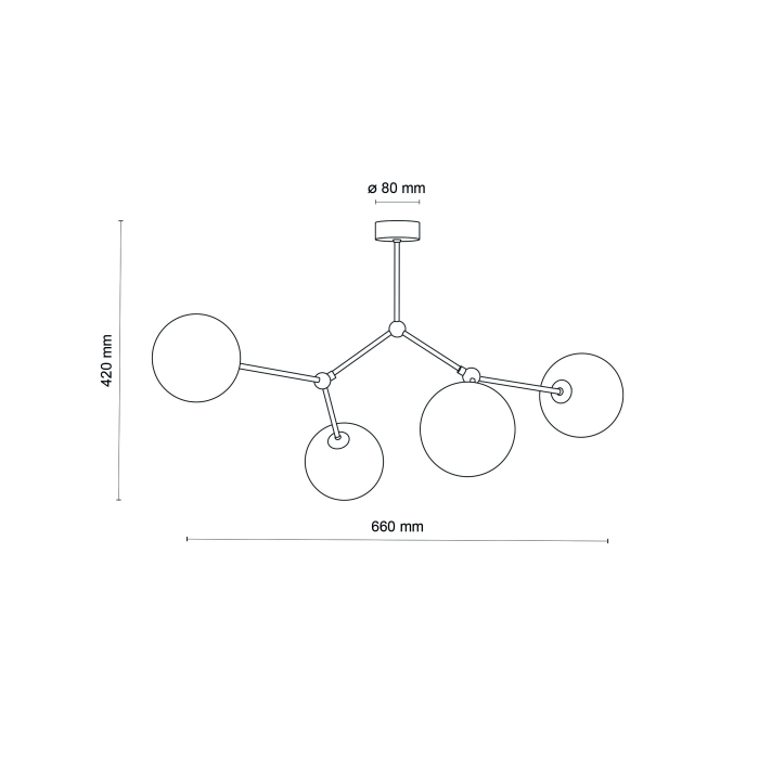 Lampa suspendata FAIRY G9 4 x max 8W LED Negru 66 cm [9]