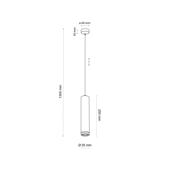 Lampa suspendata JET  1 x max 10W LED Negru 5,5 cm [7]