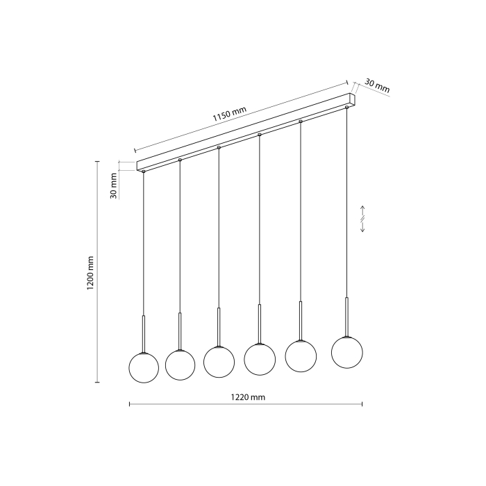 Lampa suspendata MARTIN G9 6 x max 8W LED Negru 122 cm [7]