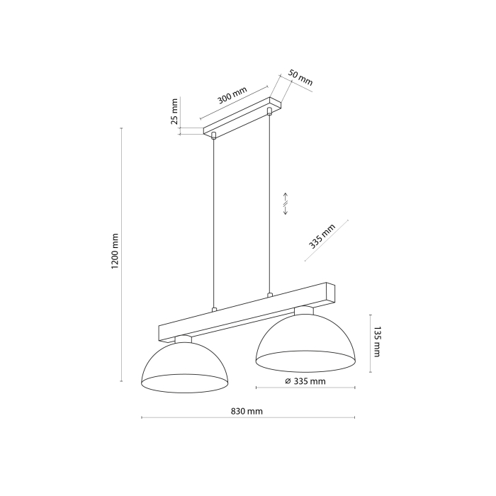 Lampa suspendata OSLO E27 2 x max 15W LED Maro, Nucă 83 cm [8]