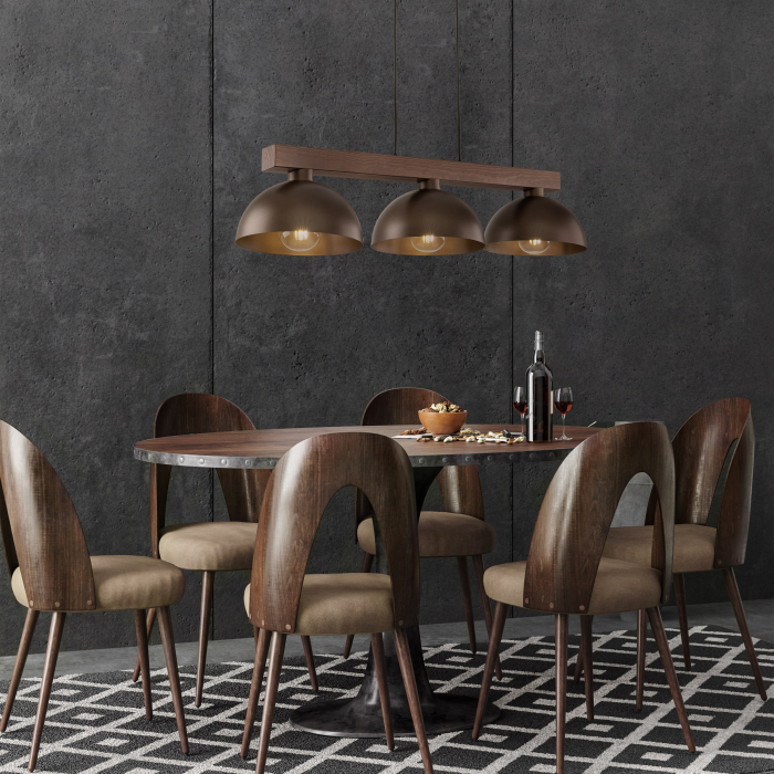 Lampa suspendata OSLO E27 3 x max 15W LED Maro, Nucă 27 cm [4]