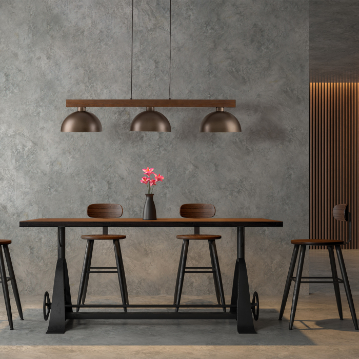 Lampa suspendata OSLO E27 3 x max 15W LED Maro, Nucă 27 cm [2]