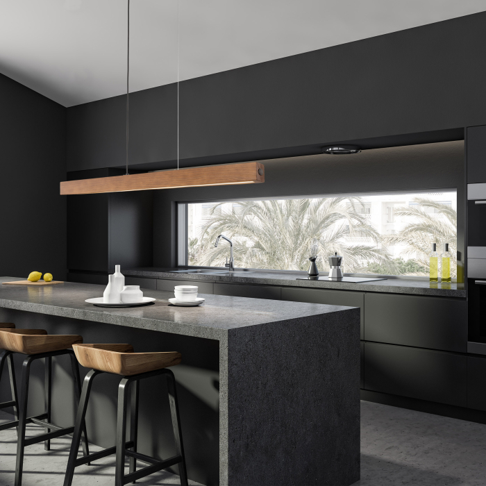 Lampa suspendata TEO LED 1 x max 13W LED Negru 126 cm [2]