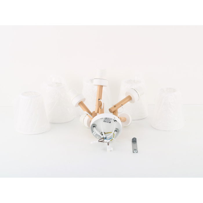 Lampa suspendata VAIO E27 5 x max 15W LED Alb, Pin 50 cm [4]