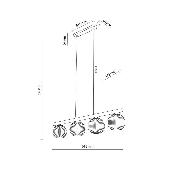 Lampa suspendata VIRLO E14 max 10W LED  15 cm [7]