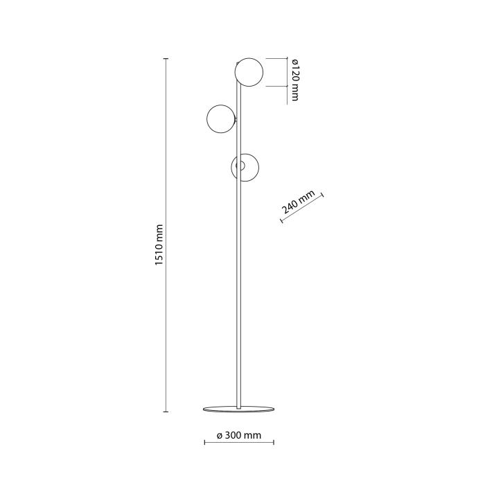 Lampadar ESTERA G9 3 x max 8W LED Negru 30 cm [7]