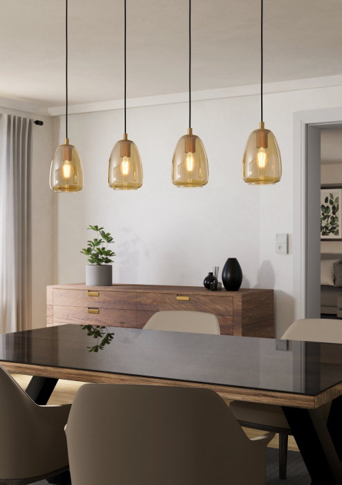Lustra pendul ALOBRASE E27 4x40W chihlimbar 108 cm [2]