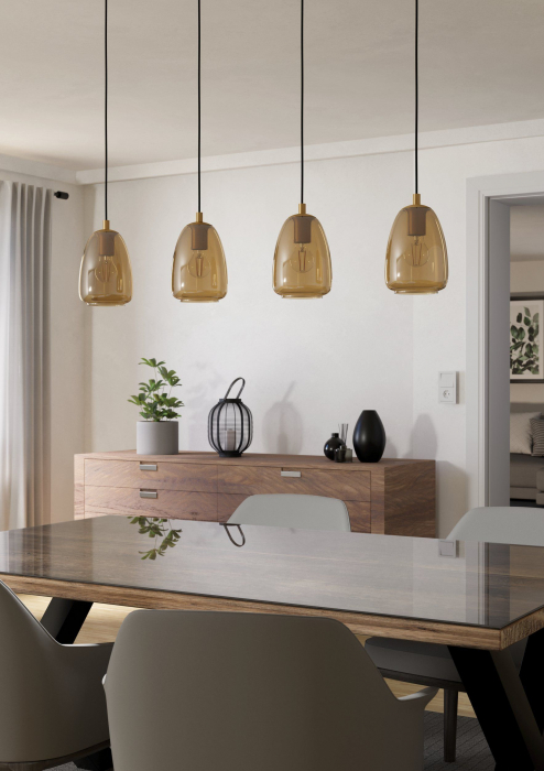 Lustra pendul ALOBRASE E27 4x40W chihlimbar 108 cm [3]