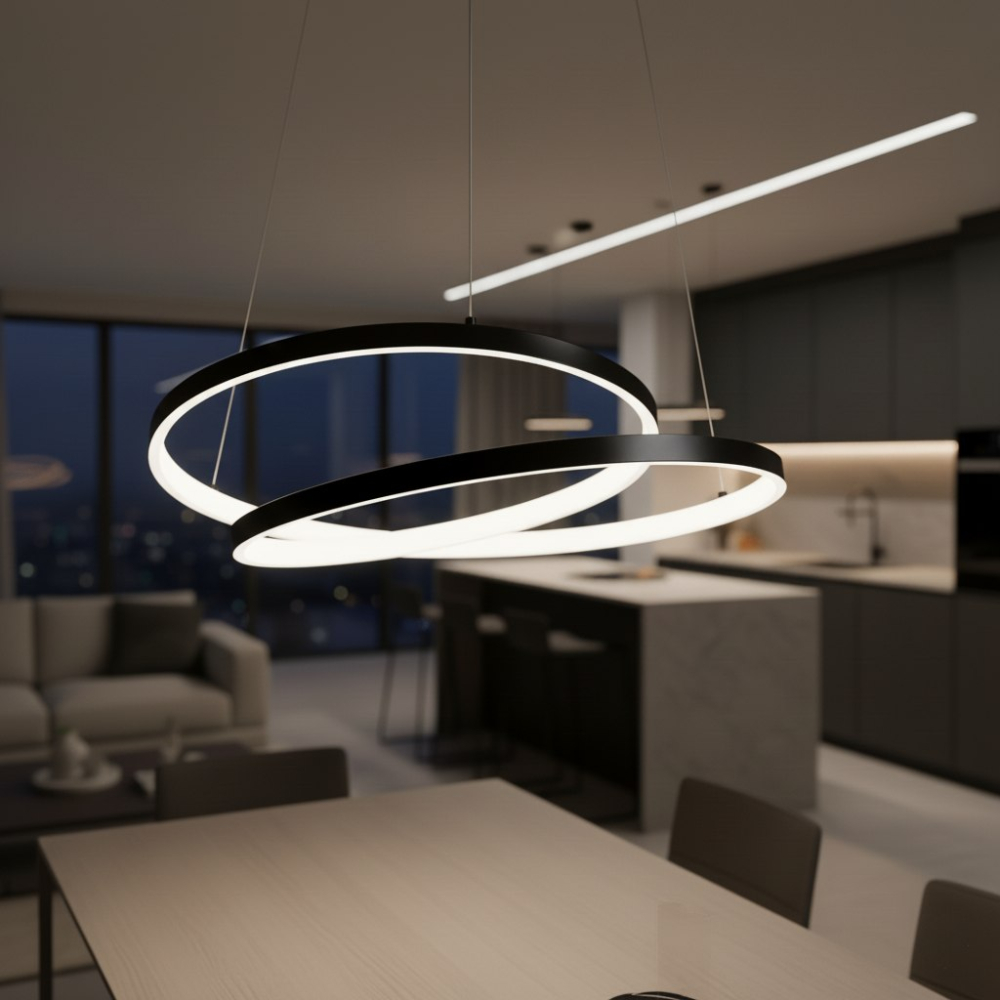 Lustra pendul LUCERO Negru LED 48W lumina neutra 50 cm [6]
