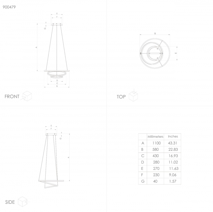 Lustra smart LOBINERO-Z LED 43,2W lumina reglabila 58 cm [5]