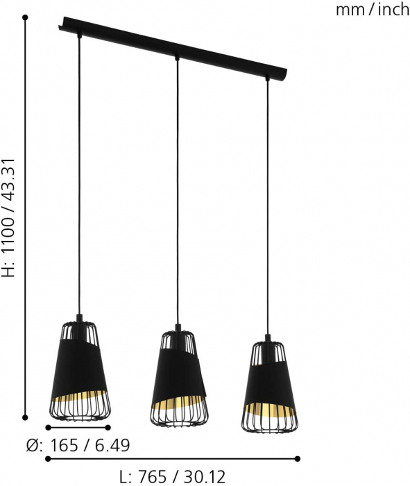 Pendul AUSTELL E27 3X60W [4]