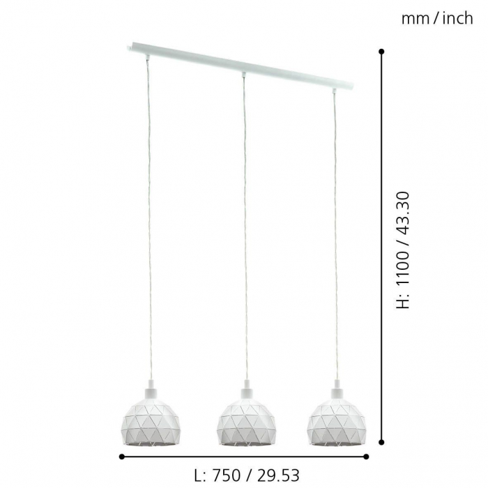 Pendul ROCCAFORTE E14 3X40W [4]