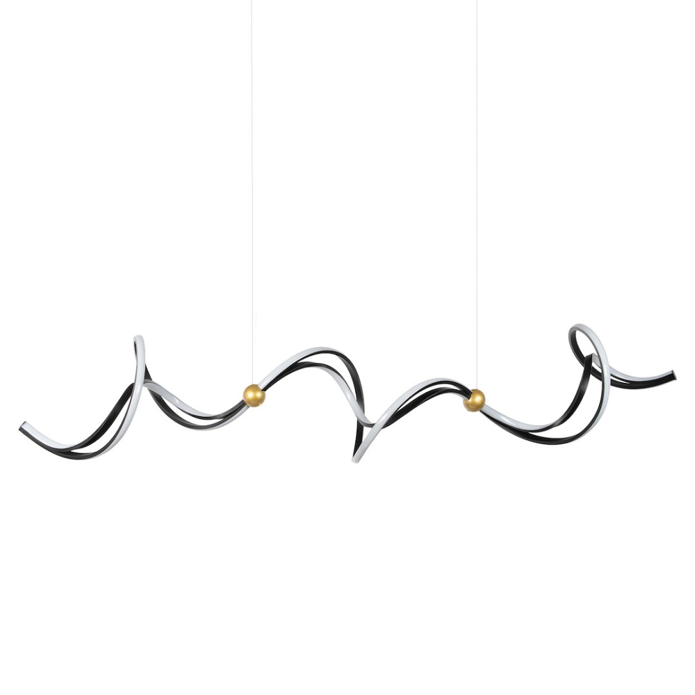 Lustră suspendată Colia LED 55W lumină neutră 140 cm negru auriu [6]