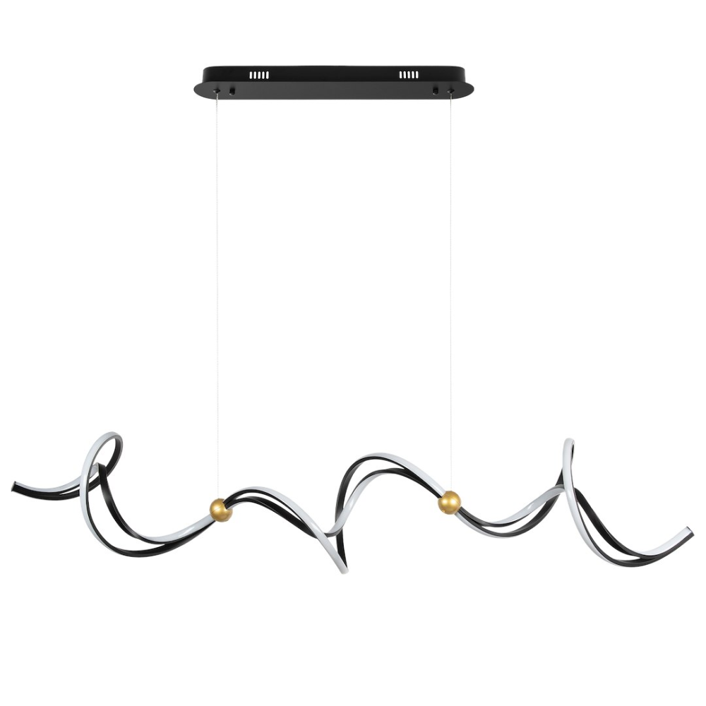 Lustră suspendată Colia LED 55W lumină neutră 140 cm negru auriu [5]