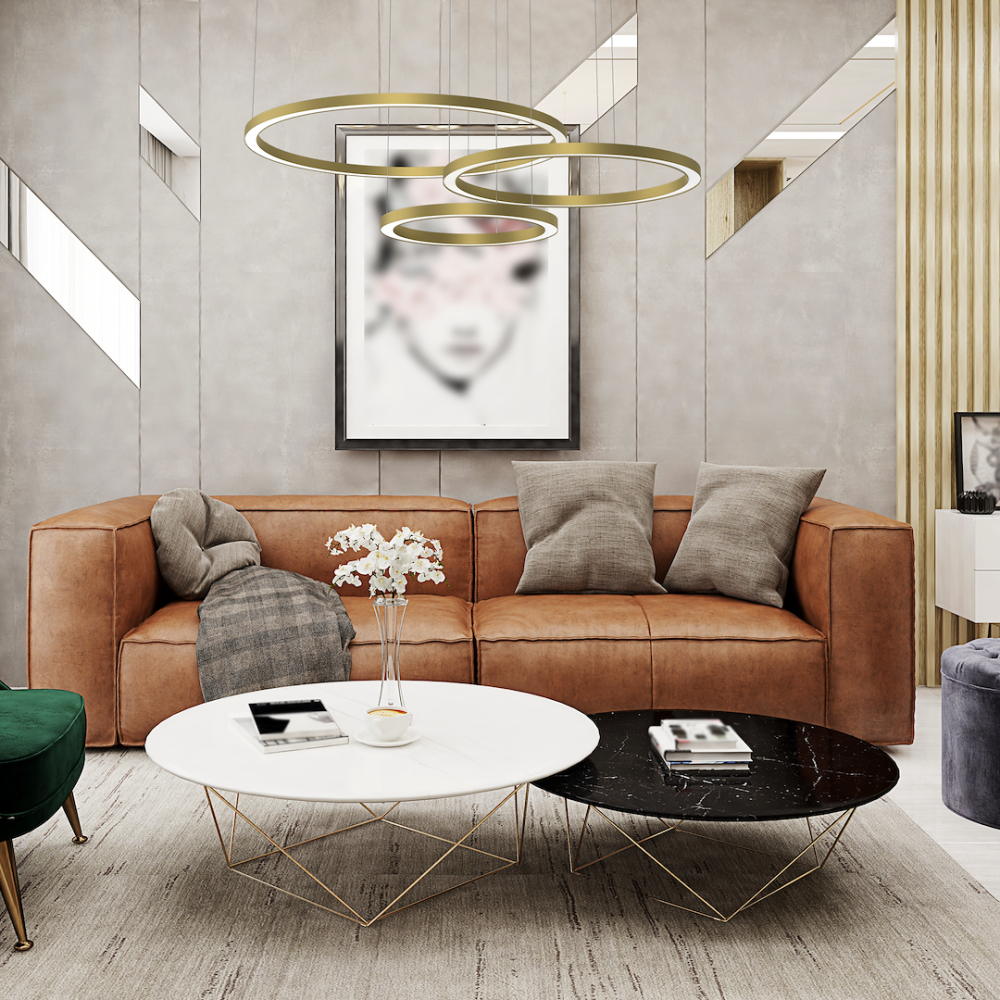 Lustră suspendată Galaxia LED 85W lumină caldă dimabilă 140 cm auriu [3]