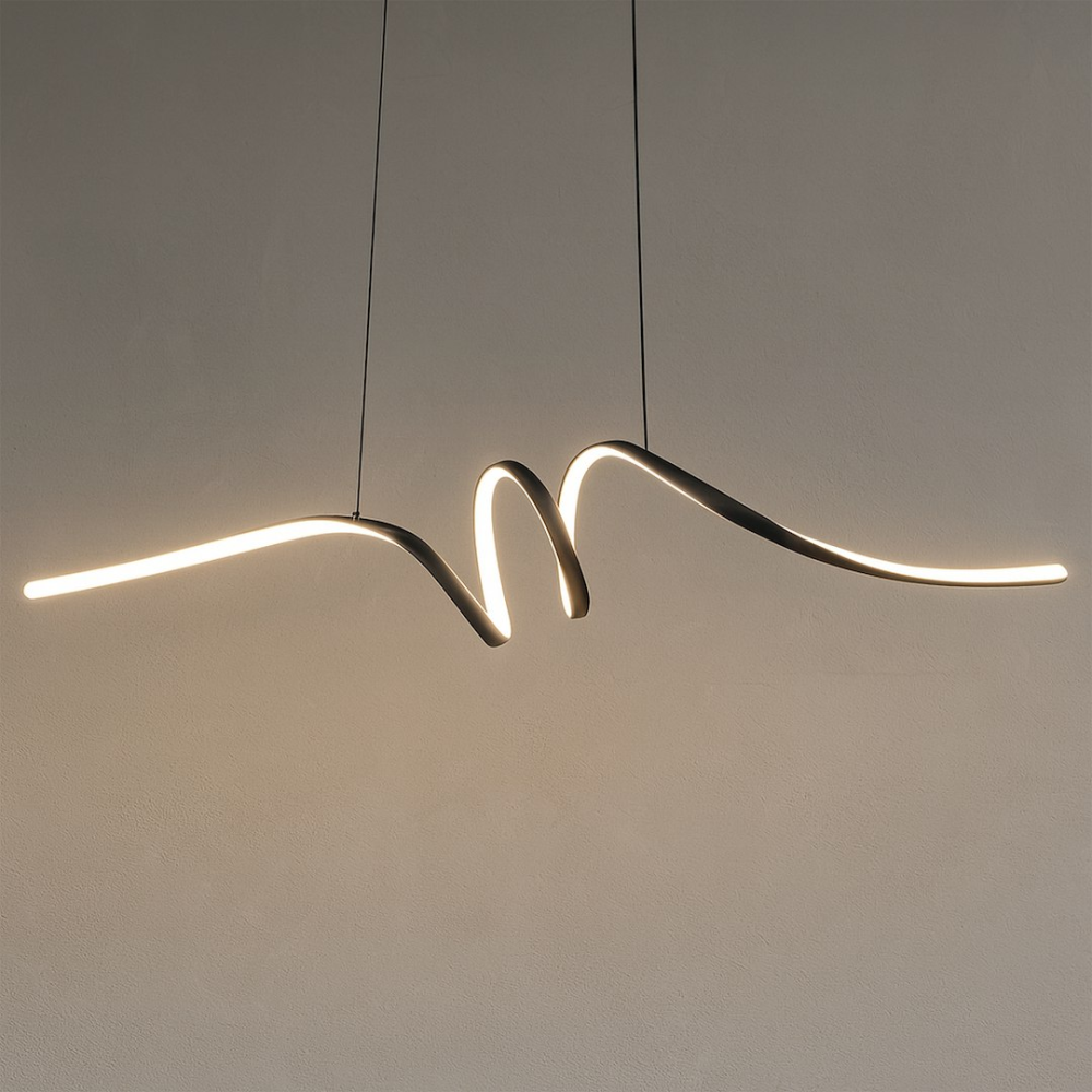 Lustră suspendată Loop LED 28W lumină neutră 95 cm negru [3]