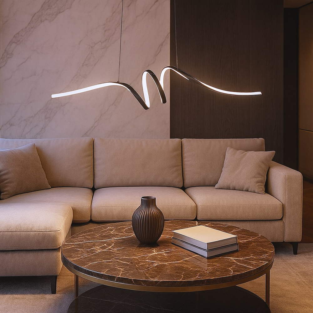 Lustră suspendată Loop LED 28W lumină neutră 95 cm negru [2]