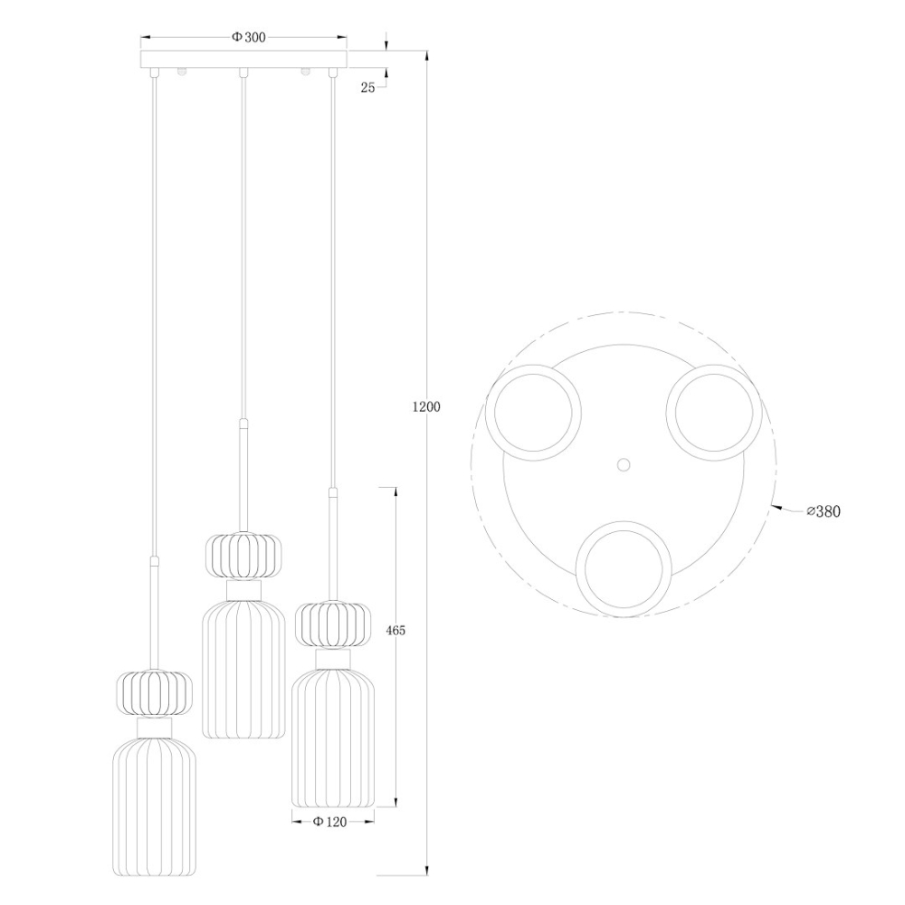 Lustră suspendată Molly 3xE14 38 cm multicolor [8]