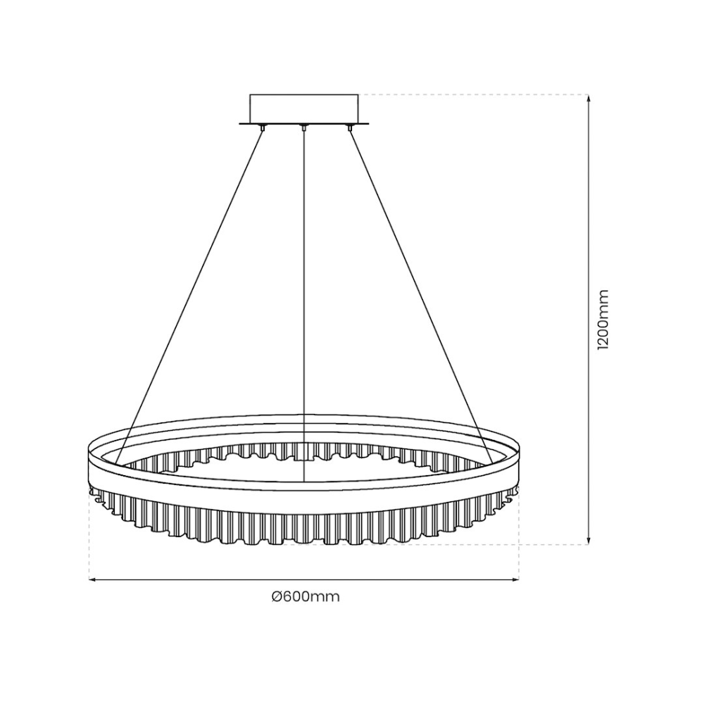 Lustră suspendată Preciosa LED 52W lumină neutră 60 cm auriu [7]