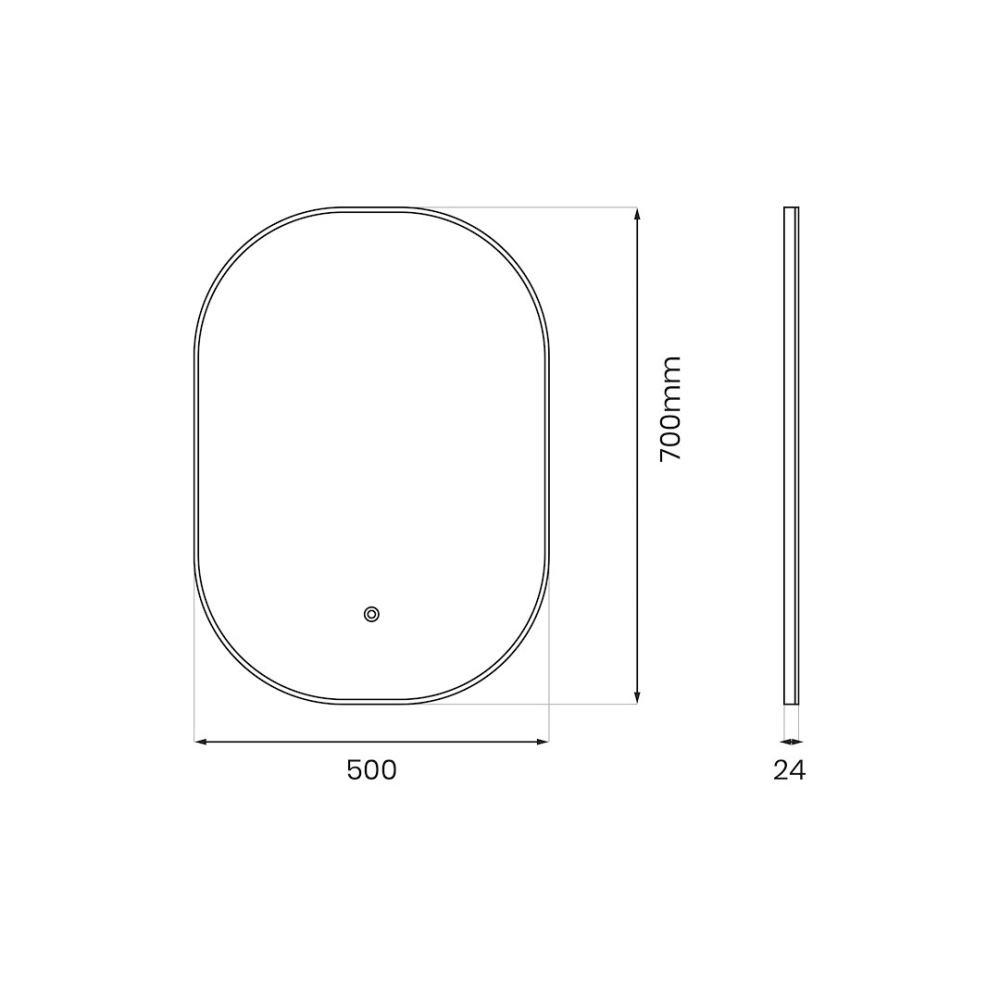 Oglindă Belissa 500x700mm 16W LED 3000K-4000K-6000K [11]