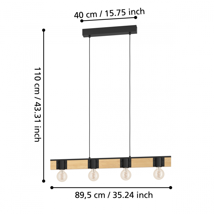 Pendul BAILRIGG E27 4X40W [5]