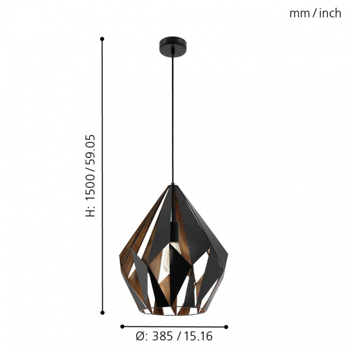 Pendul CARLTON 1 E27 1X60W [5]