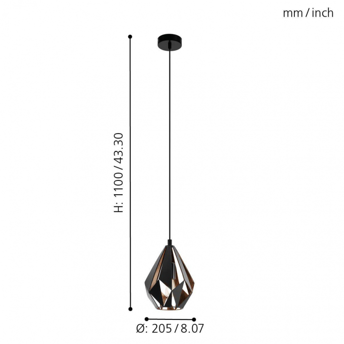 Pendul CARLTON 1 E27 1X60W [5]