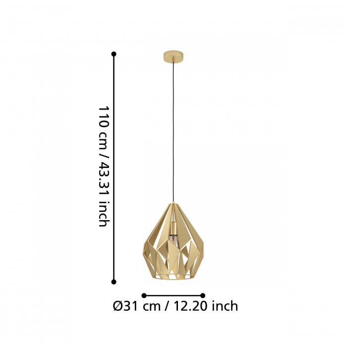 Pendul CARLTON E27 1x60W 31 cm [3]