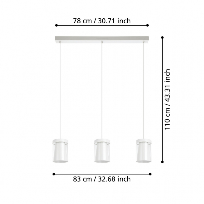 Pendul CHIUSELLO-Z LED 3X3, 7W lumina reglabila [5]