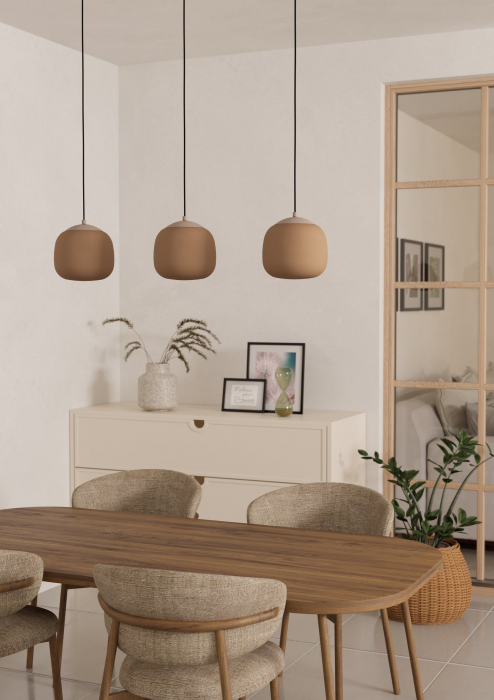 Pendul COMINIO E27 3x40W sticla nisipiu 88.5 cm [4]