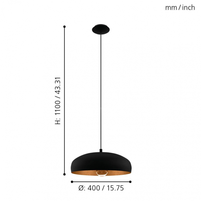 Pendul MOGANO 1 E27 1X60W [4]