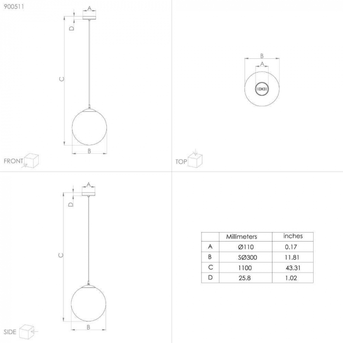Pendul RONDO 3 E27 1x40W 30 cm [3]