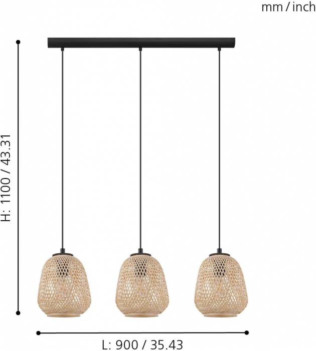 Pendul DEMBLEBY E27 3X40W [4]