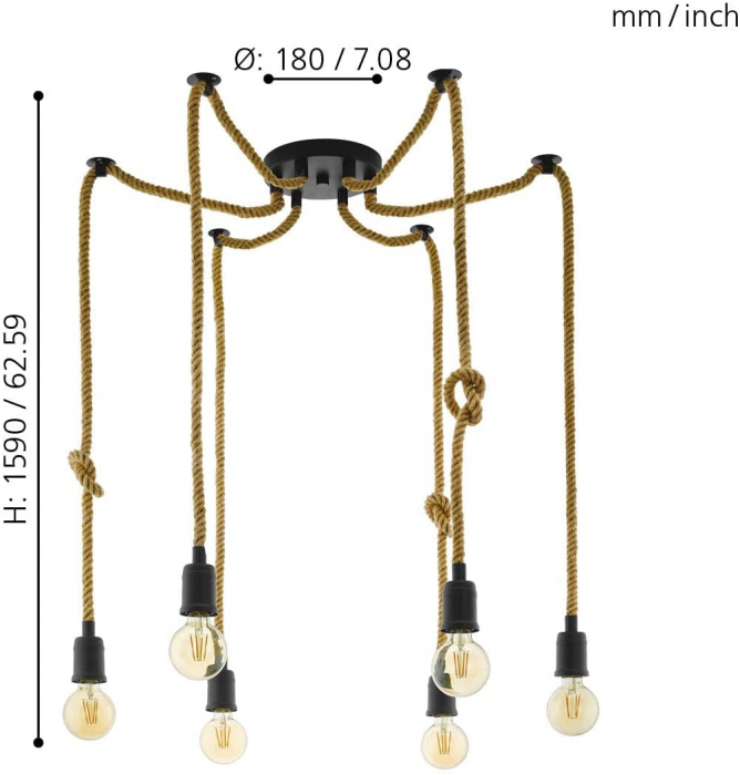 Pendul RAMPSIDE E27 6X28W [3]