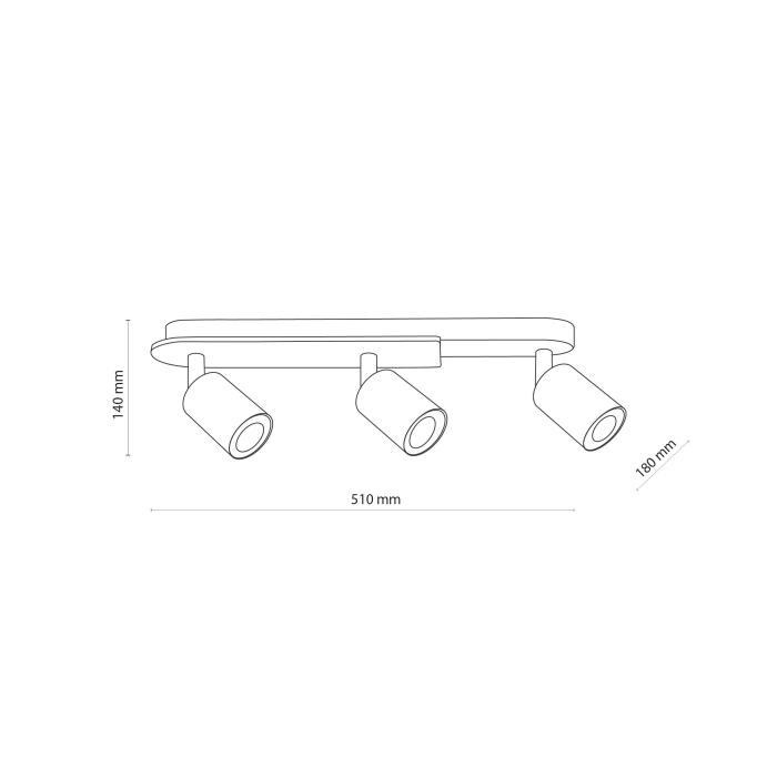 Plafoniera COVER GU10 3 x max 10W LED Negru 51 cm [9]