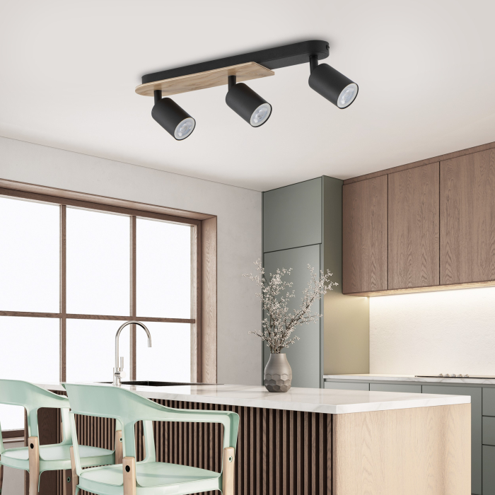 Plafoniera COVER GU10 3 x max 10W LED Negru 51 cm [2]