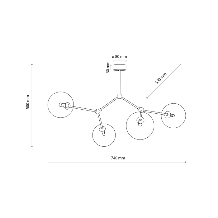 Plafoniera FAIRY G9 4 x max 8W LED Aurit 55 cm [6]