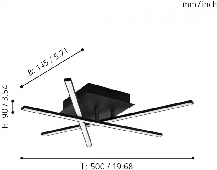 Plafoniera LASANA 3 LED 3x3.5W lumina calda 50 cm [5]