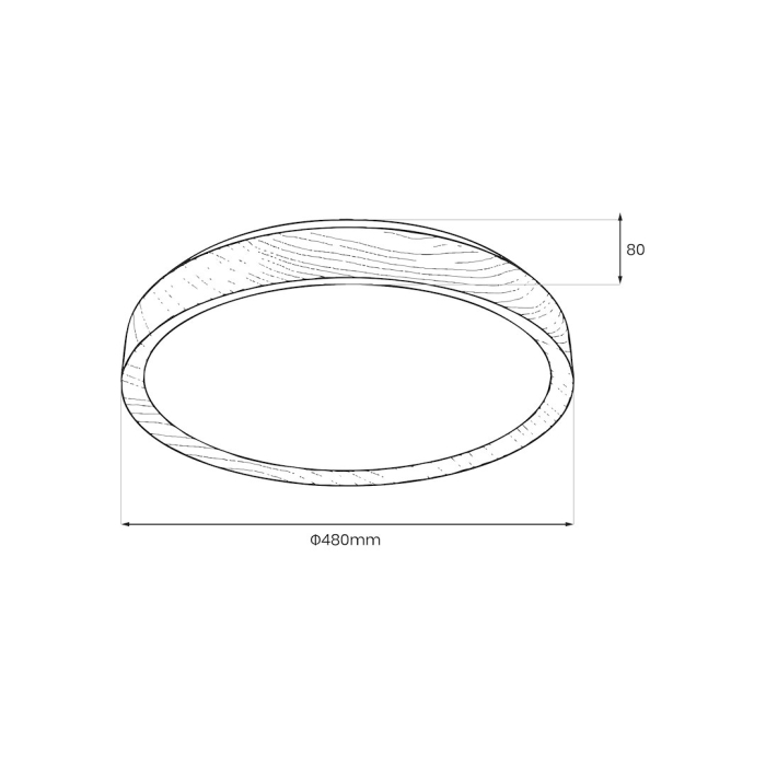 Plafoniera LED Orinoko, 36W, 4000K, Lemn [7]