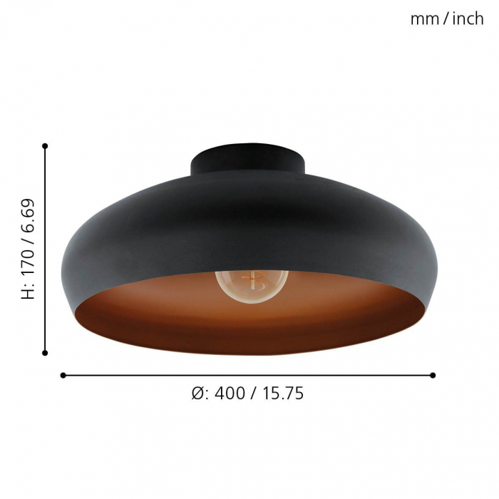 Plafoniera MOGANO E27 1X60W [4]