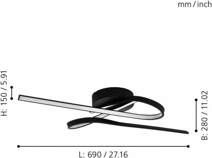 Plafoniera SELVINA 1 LED 19W lumina calda [2]