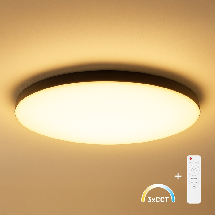 Plafoniera Siena Black 80W LED Ø750 mm + telecomandă [1]