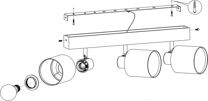 Plafoniera BATALLAS E27 3X10W [5]