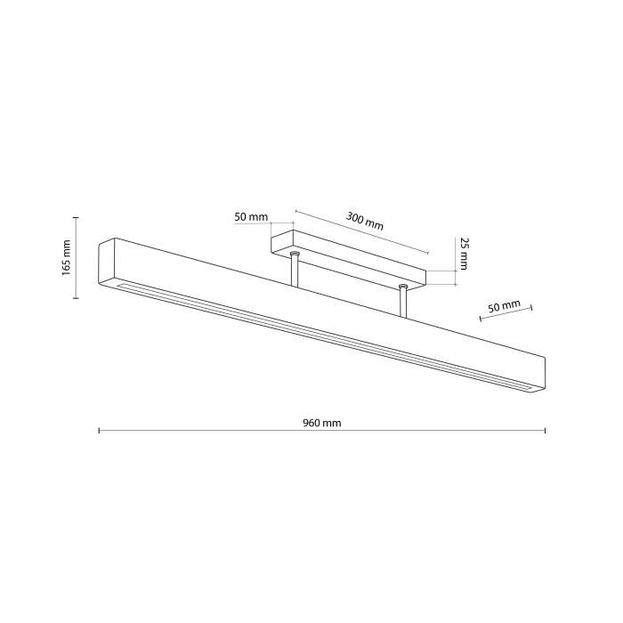 Plafoniera TEO LED 1 x max 22W LED Pin, Negru 96 cm [6]