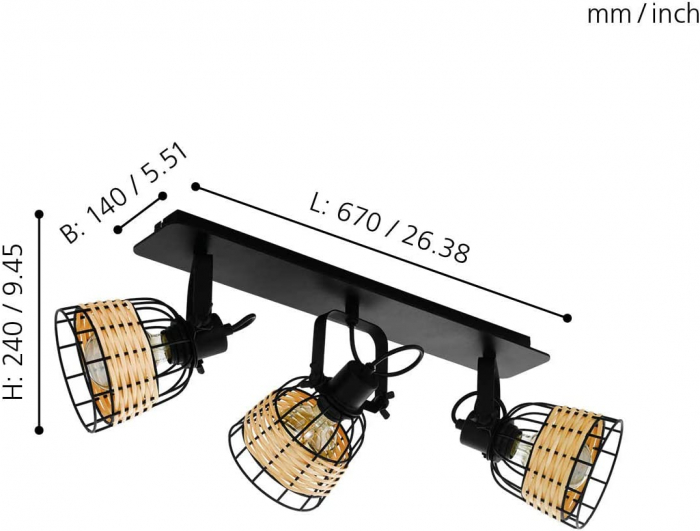 Plafoniera ANWICK 1 E27 3X40W [3]