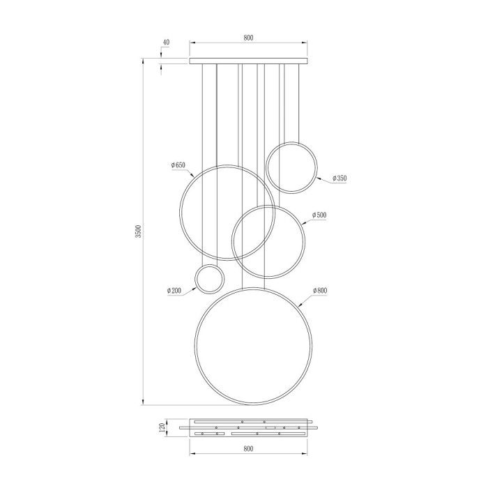 Saturno Gold 100W LED mezanin lampă suspendată [4]