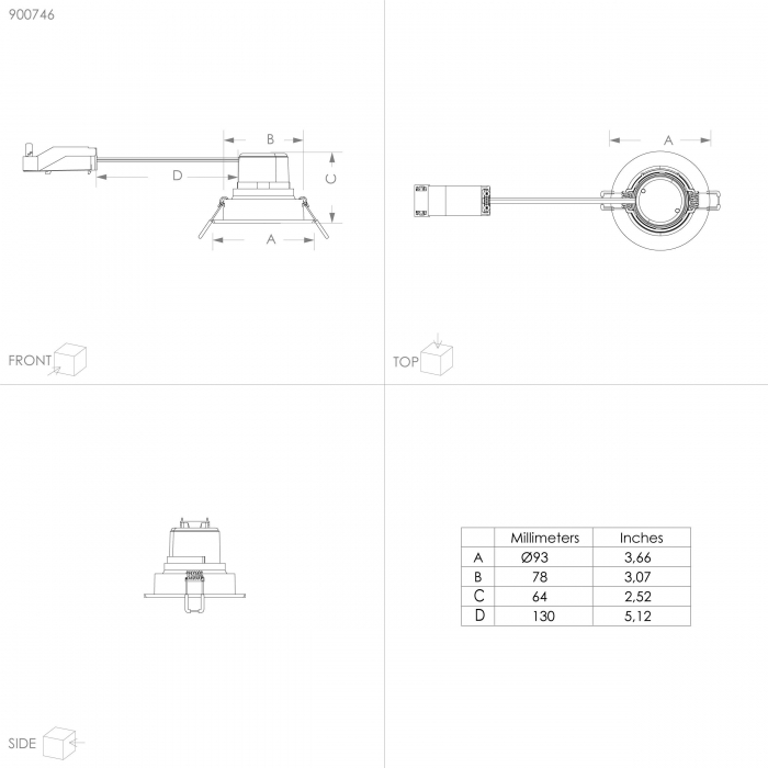 Spot incastrat SALICETO LED 3X6W lumina calda [4]